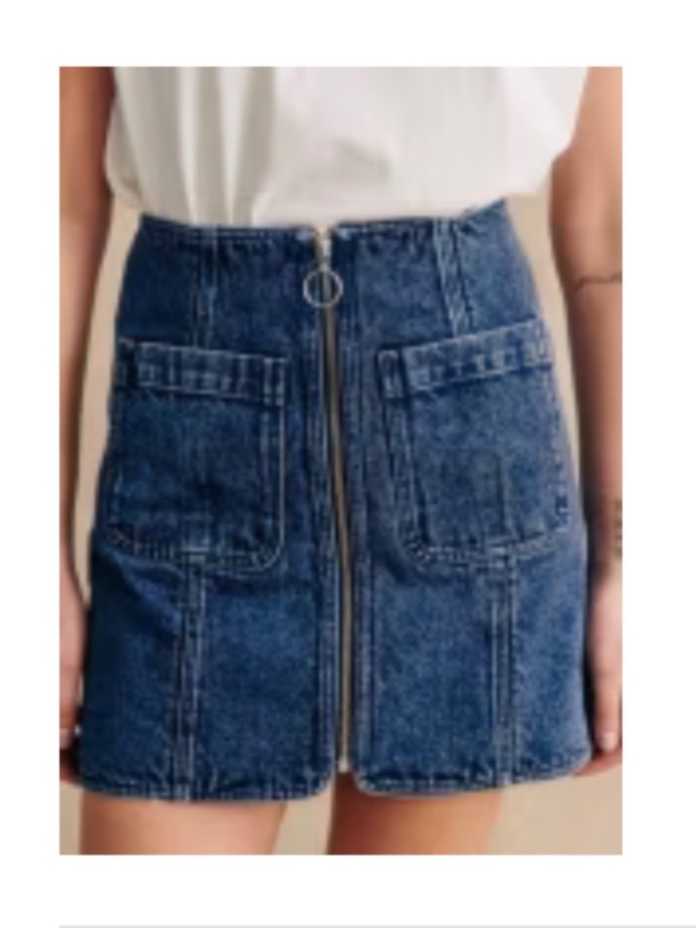 Sezane Fox Skirt Baby Blue - Size 6